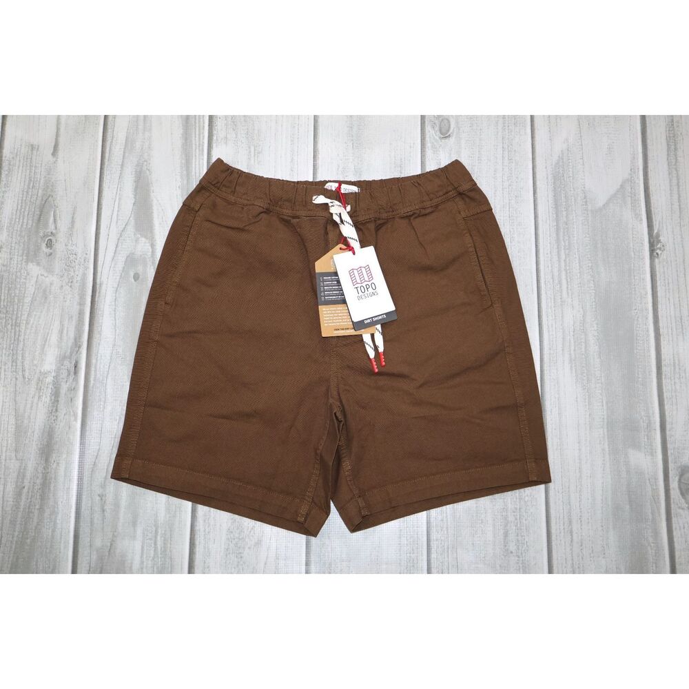 NEW Topo Designs Dirt Shorts Men’s Medium Organic Cotton Drawstrings Desert Palm